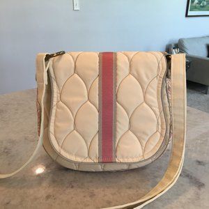 Cinda B Scala Ivory Saddle Bag